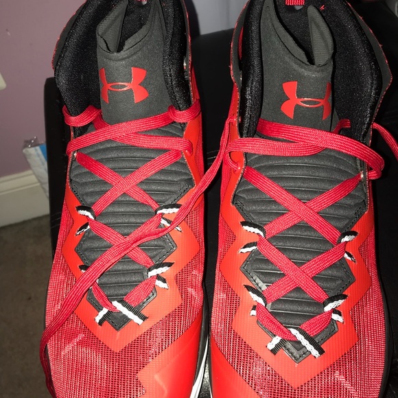 Brand New Red Under Armour Basketball Shoes - Picture 2 of 4